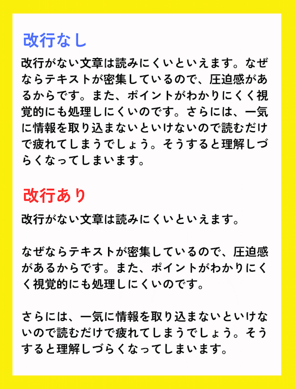 適度に改行を入れた方が良い理由